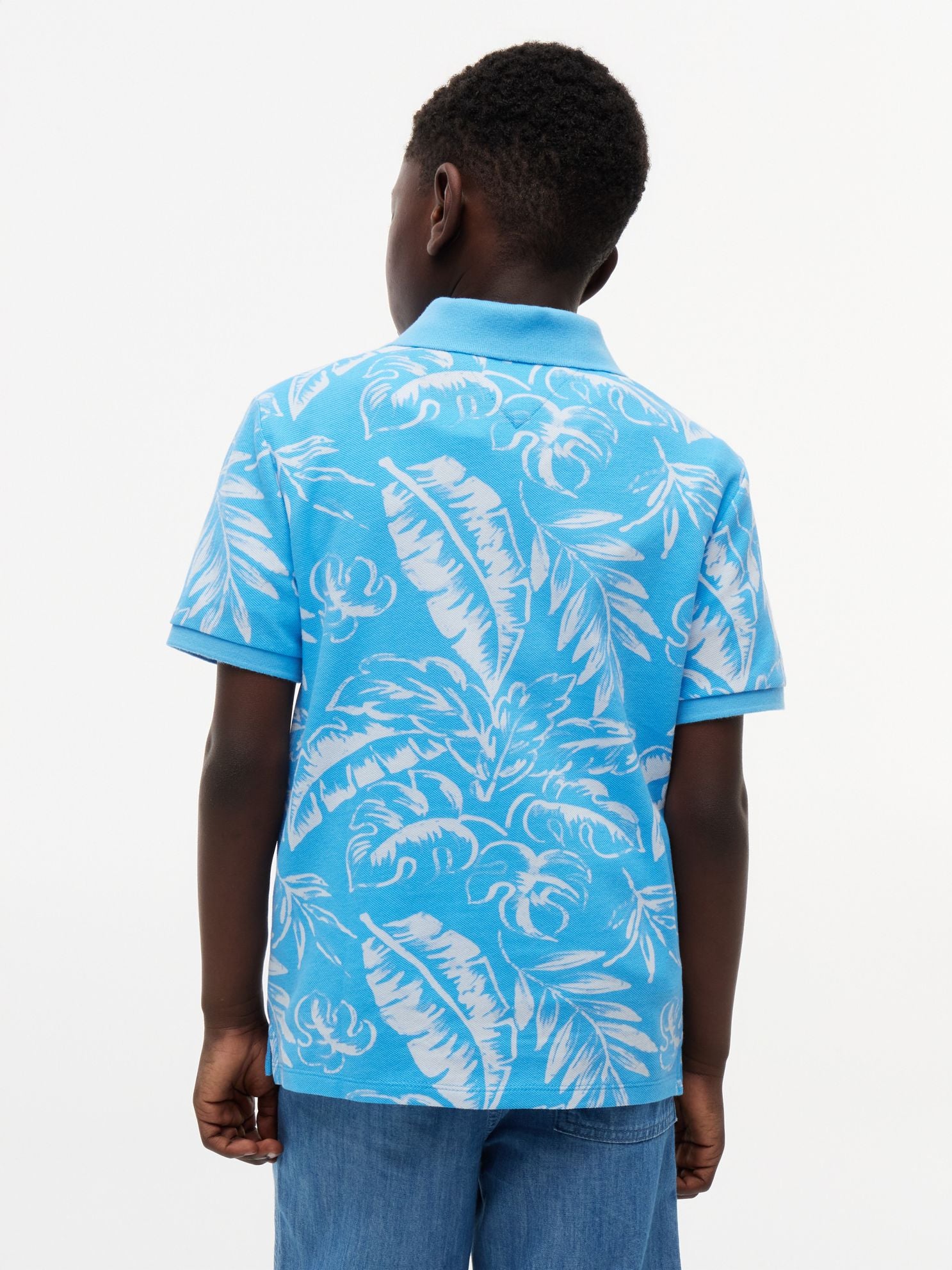 Tommy Hilfiger Kids' Tropical Print Stretch Polo