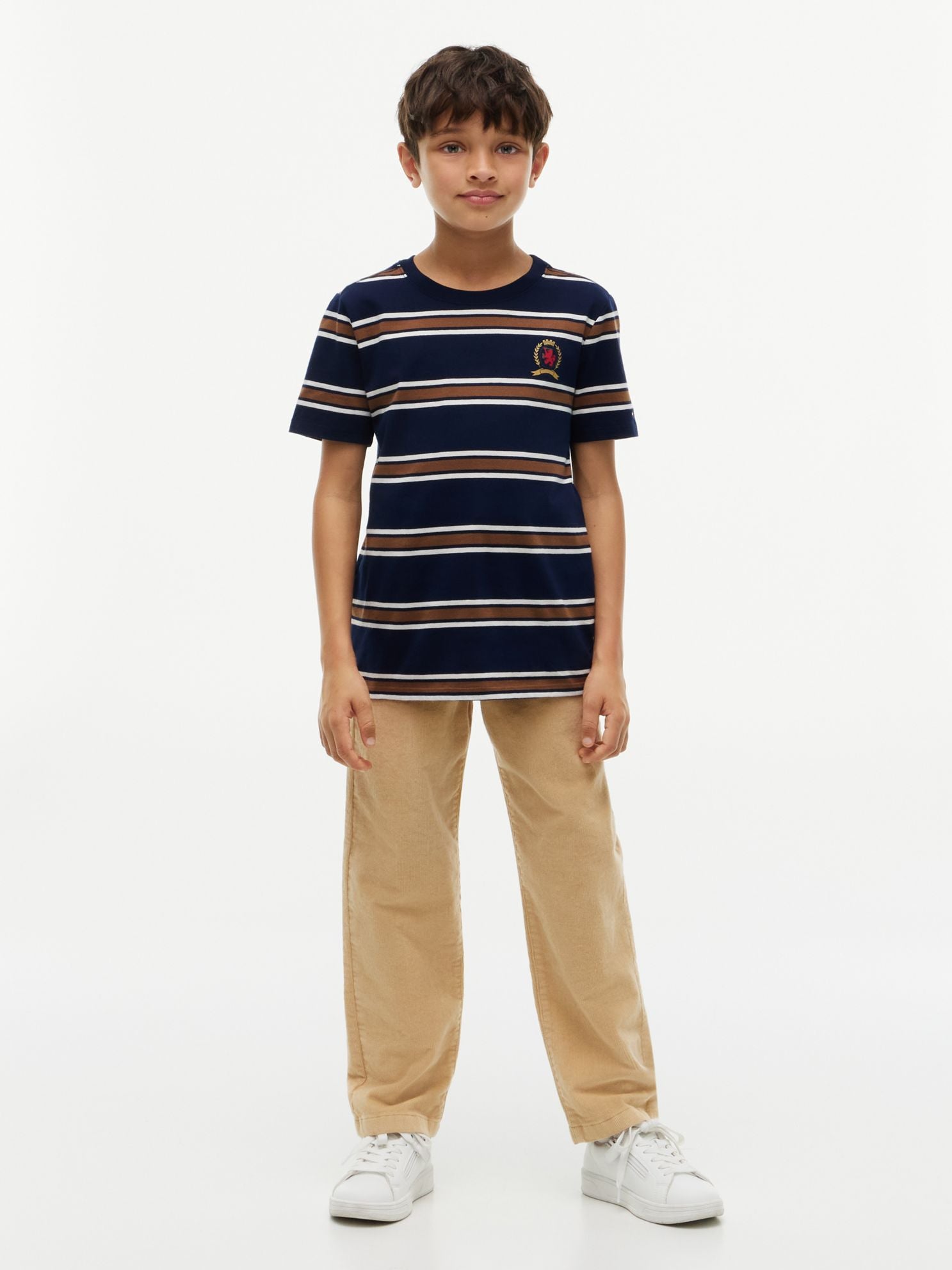 Tommy Hilfiger Kids' Crest Logo Striped T-Shirt