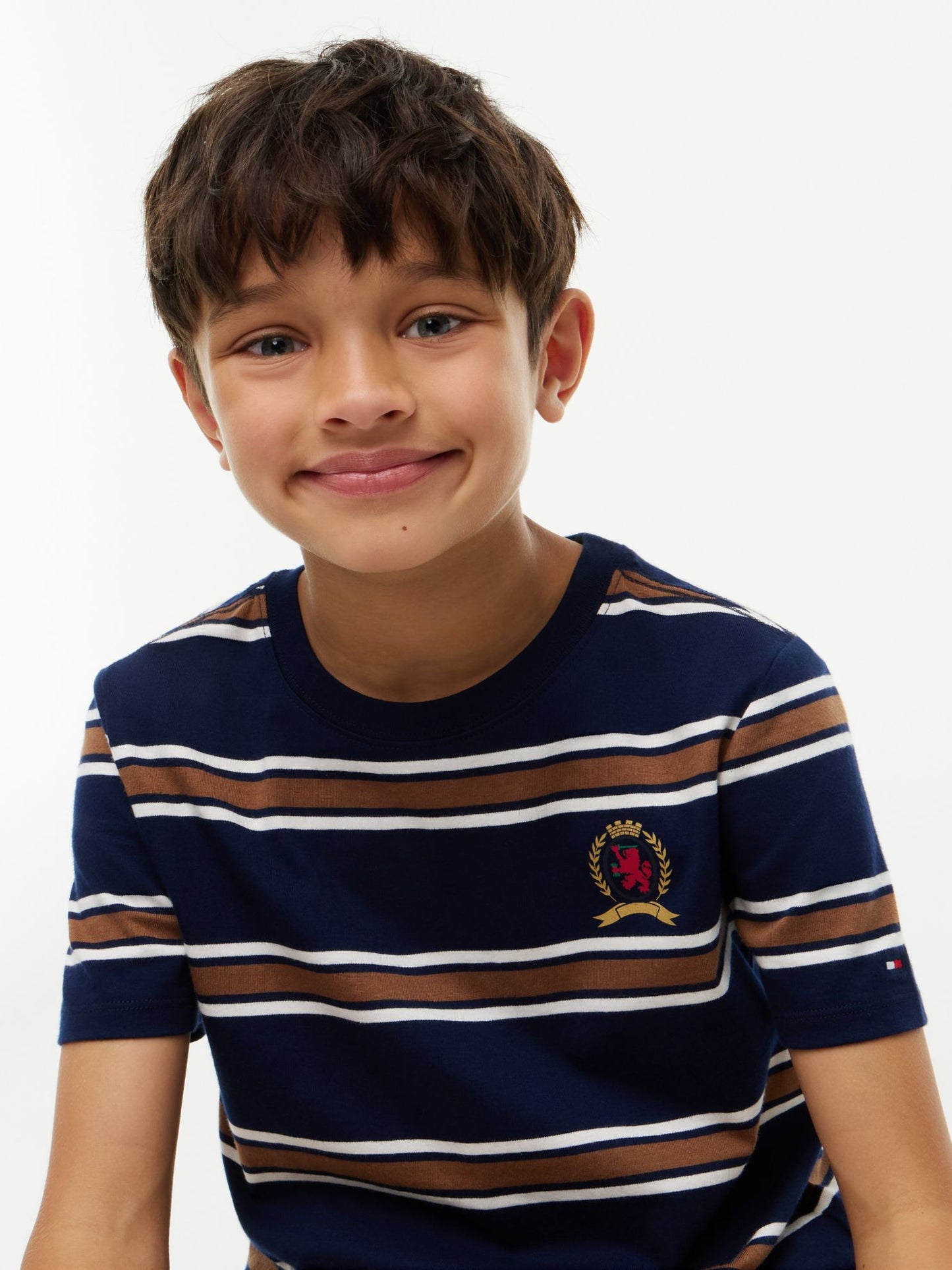 Tommy Hilfiger Kids' Crest Logo Striped T-Shirt
