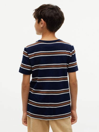 Tommy Hilfiger Kids' Crest Logo Striped T-Shirt