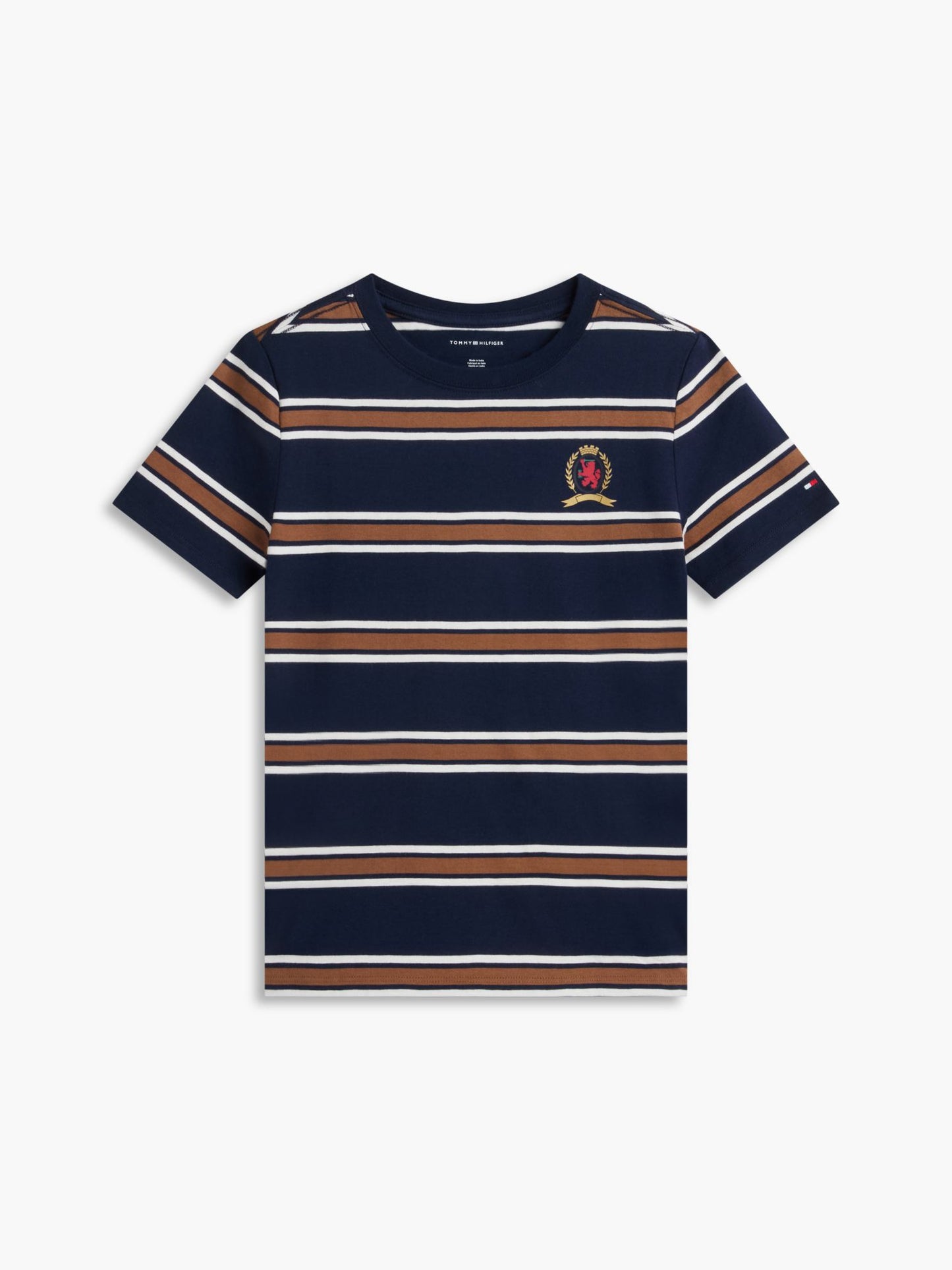 Tommy Hilfiger Kids' Crest Logo Striped T-Shirt