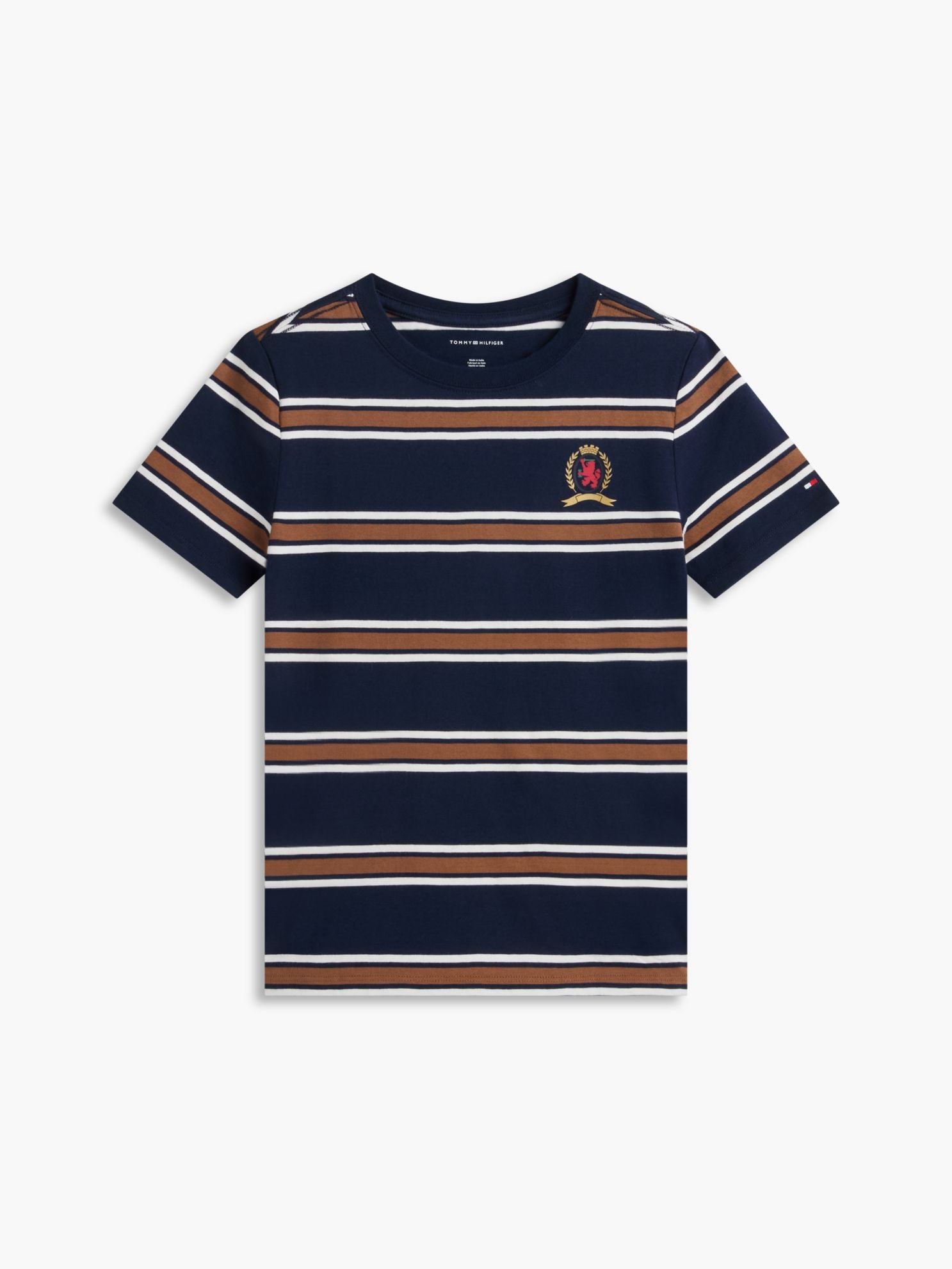 Tommy Hilfiger Kids' Crest Logo Striped T-Shirt