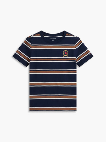 Tommy Hilfiger Kids' Crest Logo Striped T-Shirt