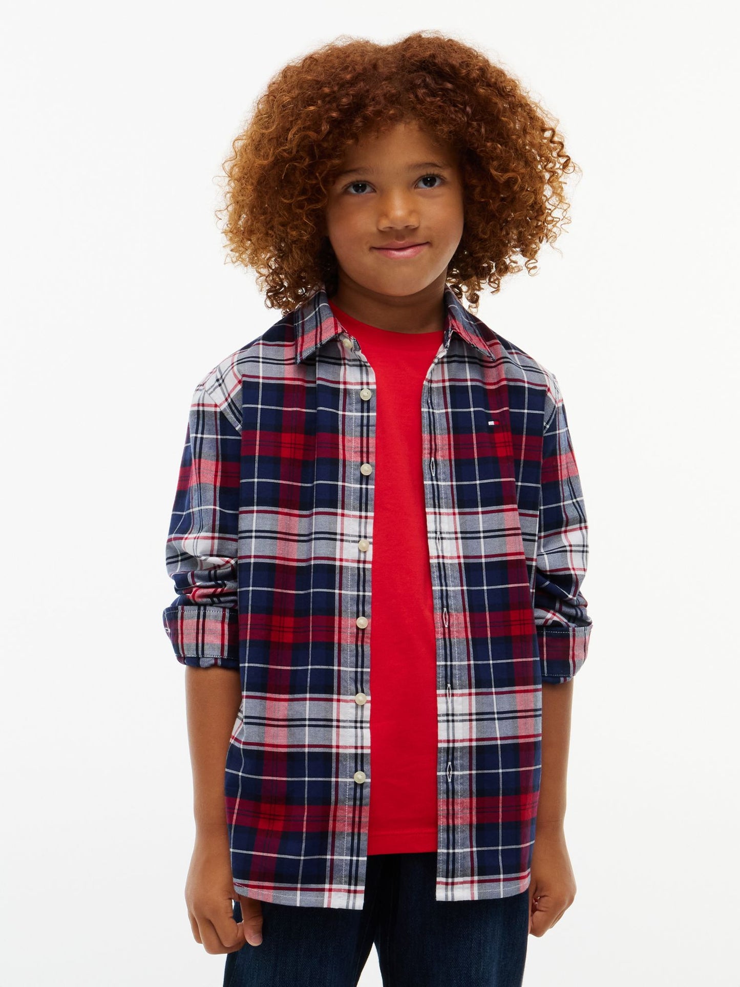 Tommy Hilfiger Kids' Plaid Stretch Oxford Shirt