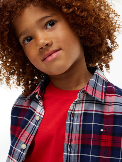 Tommy Hilfiger Kids' Plaid Stretch Oxford Shirt