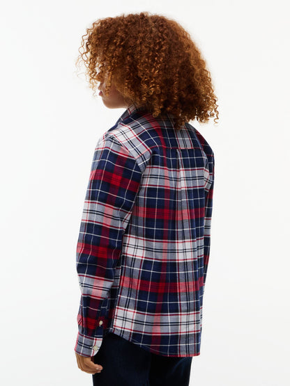 Tommy Hilfiger Kids' Plaid Stretch Oxford Shirt