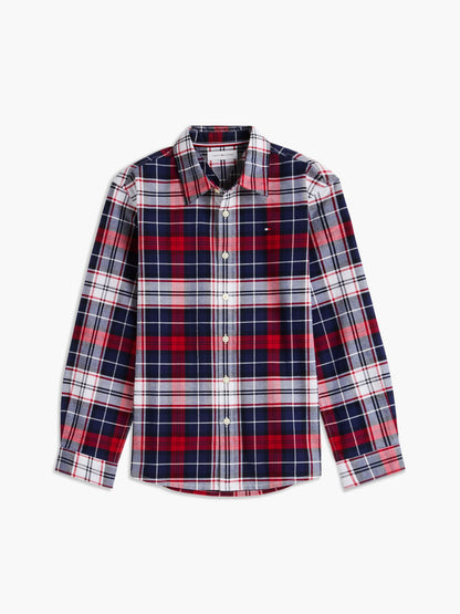 Tommy Hilfiger Kids' Plaid Stretch Oxford Shirt
