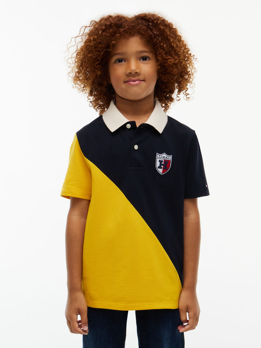 Tommy Hilfiger Kids' Crest Logo Colorblock Stretch Polo