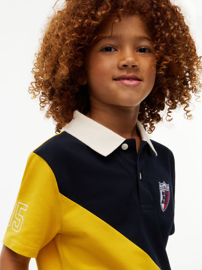 Tommy Hilfiger Kids' Crest Logo Colorblock Stretch Polo