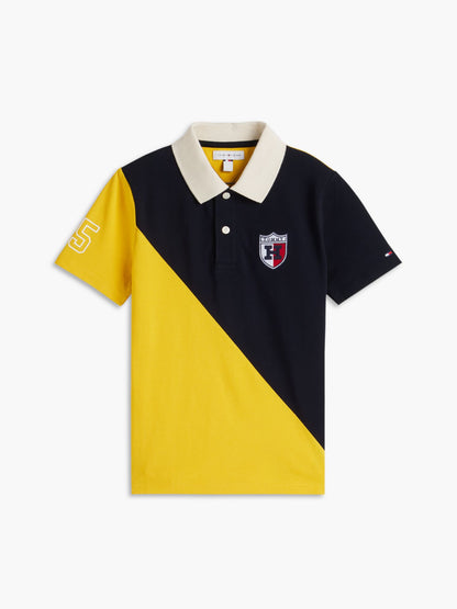 Tommy Hilfiger Kids' Crest Logo Colorblock Stretch Polo