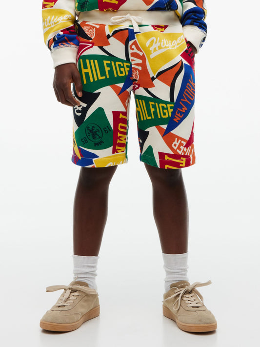 Tommy Hilfiger Kids' Allover Varsity Pennant Sweatshort