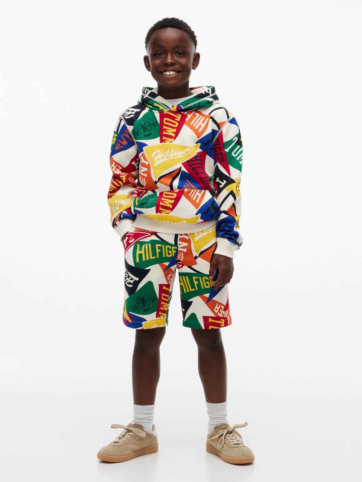 Tommy Hilfiger Kids' Allover Varsity Pennant Sweatshort