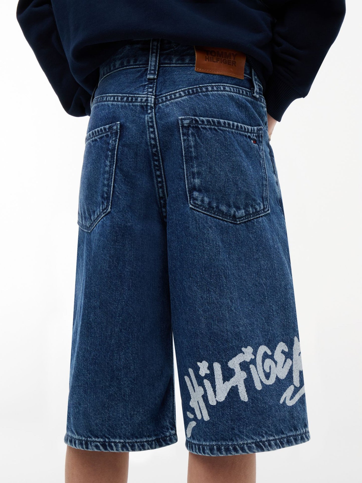 Tommy Hilfiger Kids' Graffiti Print Baggy Denim Short