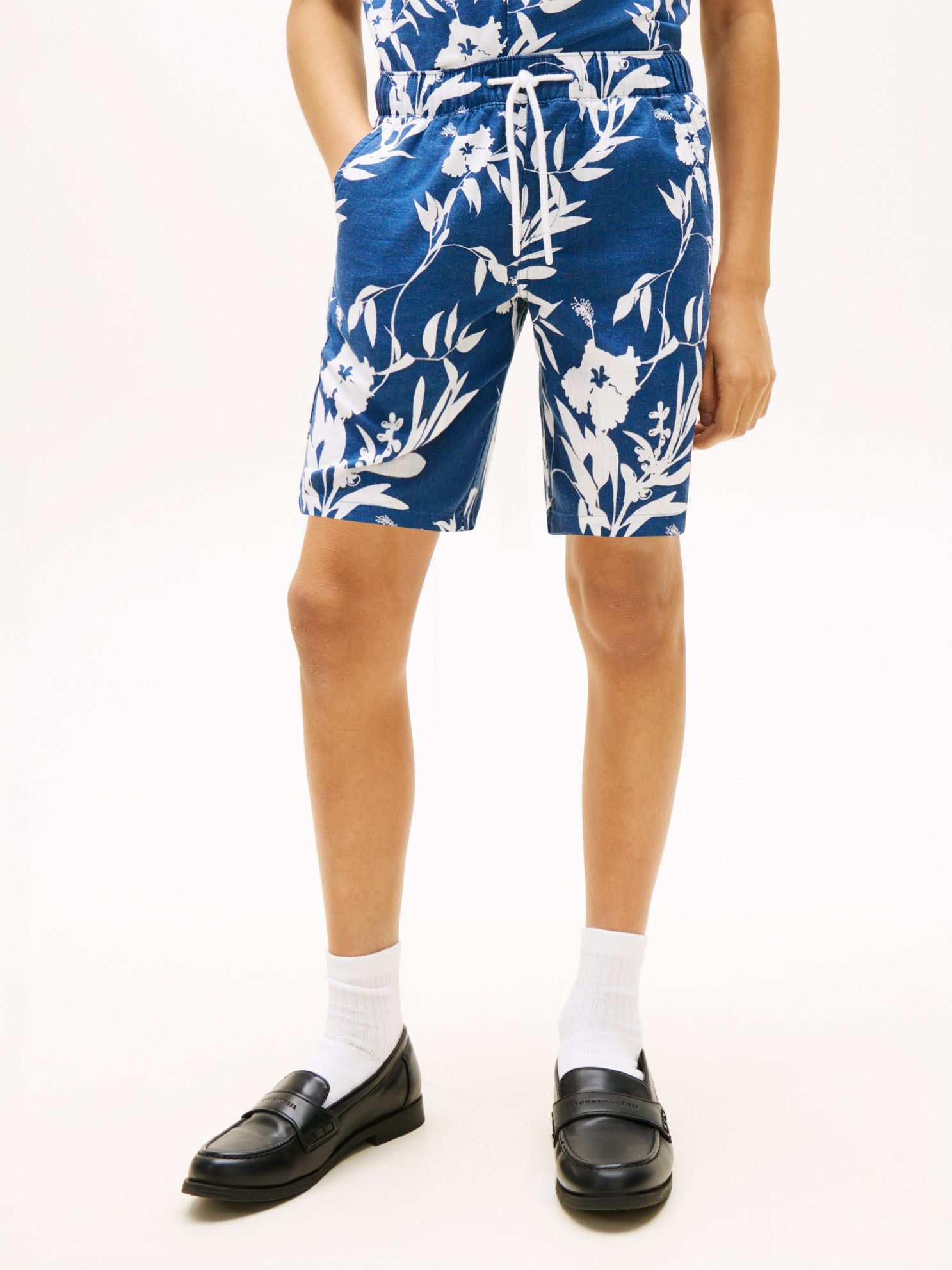 Tommy Hilfiger Kids' Linen-Cotton Blend Floral Short