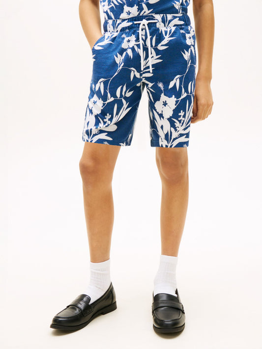 Tommy Hilfiger Kids' Linen-Cotton Blend Floral Short