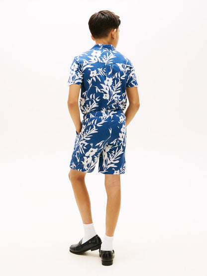 Tommy Hilfiger Kids' Linen-Cotton Blend Floral Short