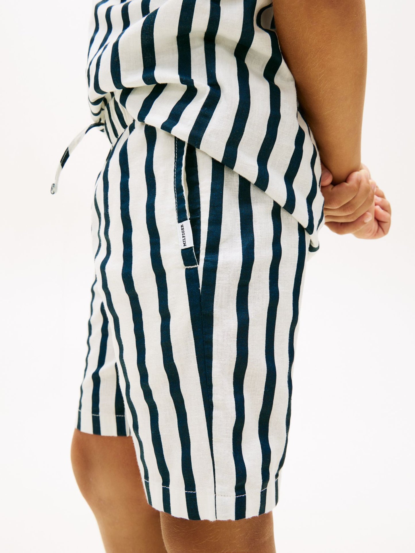 Tommy Hilfiger Kids' Relaxed Striped Linen-Blend Short
