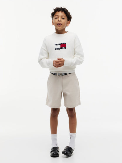 Tommy Hilfiger Kids' Belted Baggy Stretch Chino Short