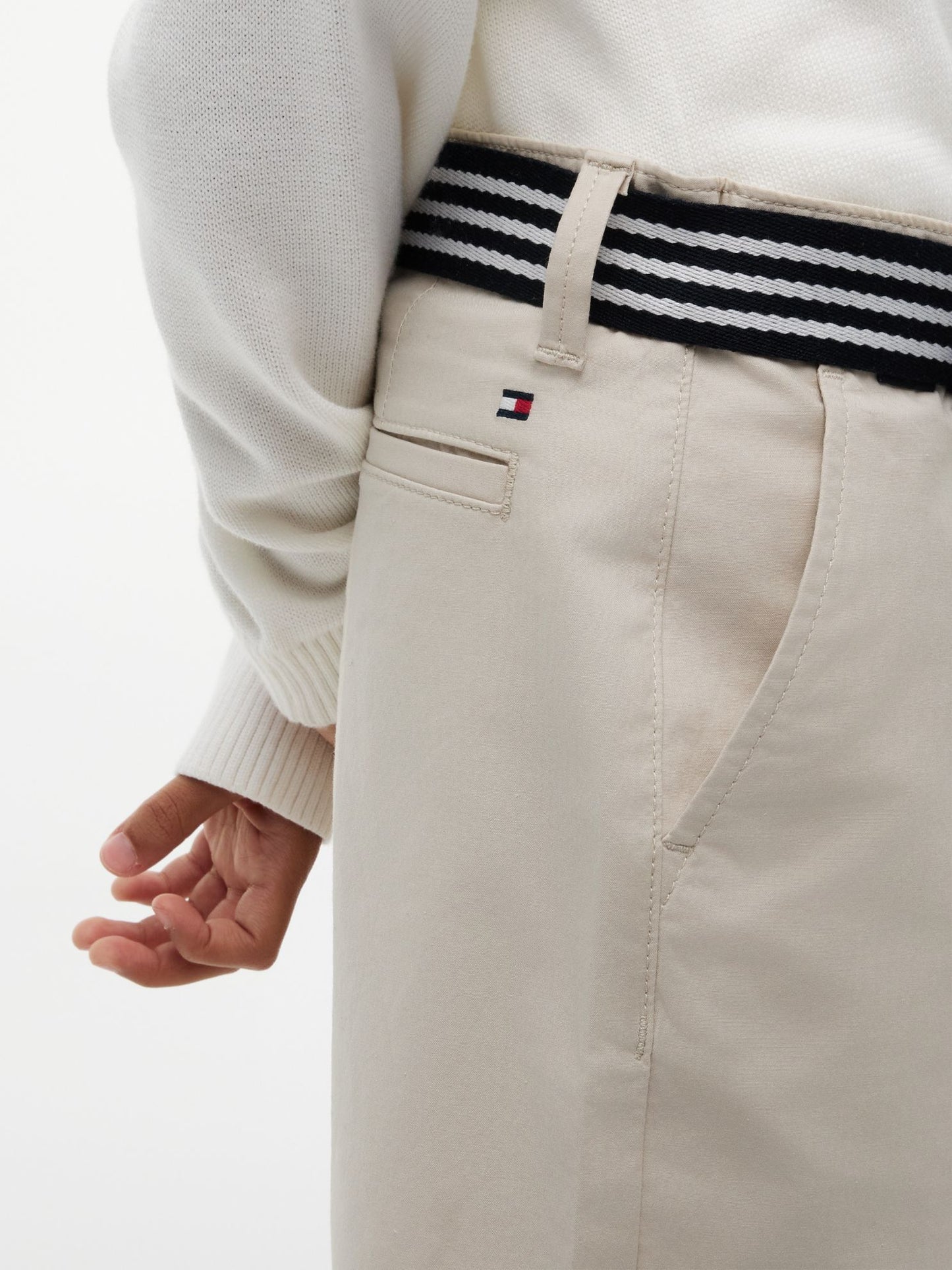 Tommy Hilfiger Kids' Belted Baggy Stretch Chino Short