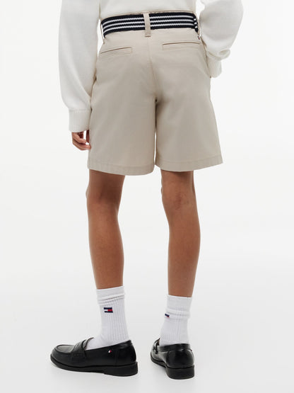 Tommy Hilfiger Kids' Belted Baggy Stretch Chino Short