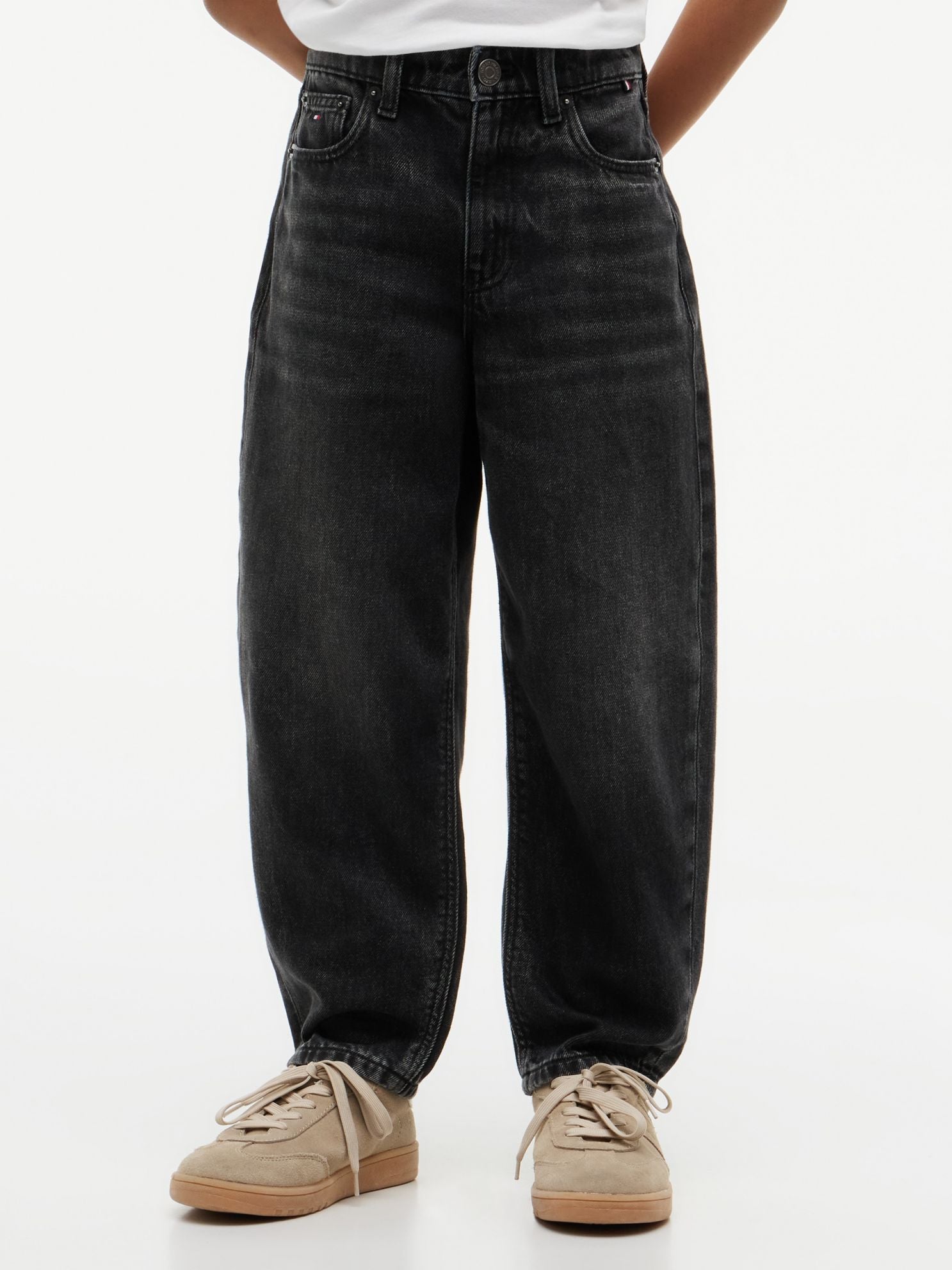 Tommy Hilfiger Kids' Black Wash Barrel Jean