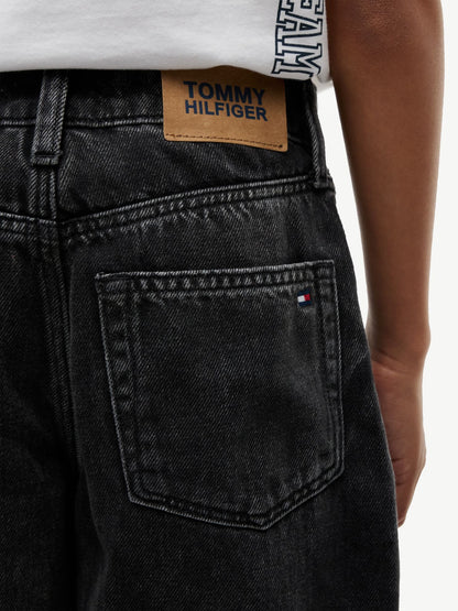 Tommy Hilfiger Kids' Black Wash Barrel Jean