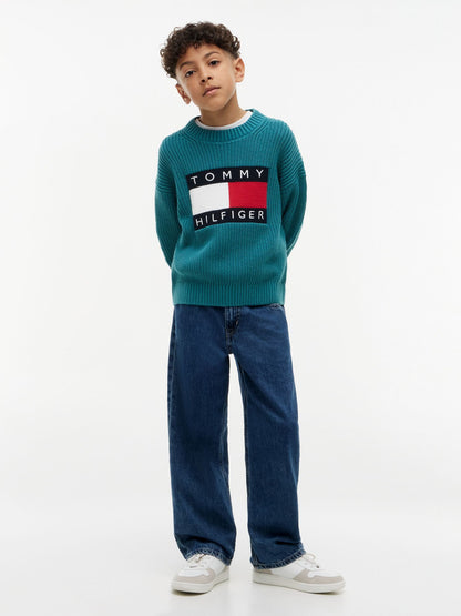 Tommy Hilfiger Kids' Medium Wash Baggy Jean
