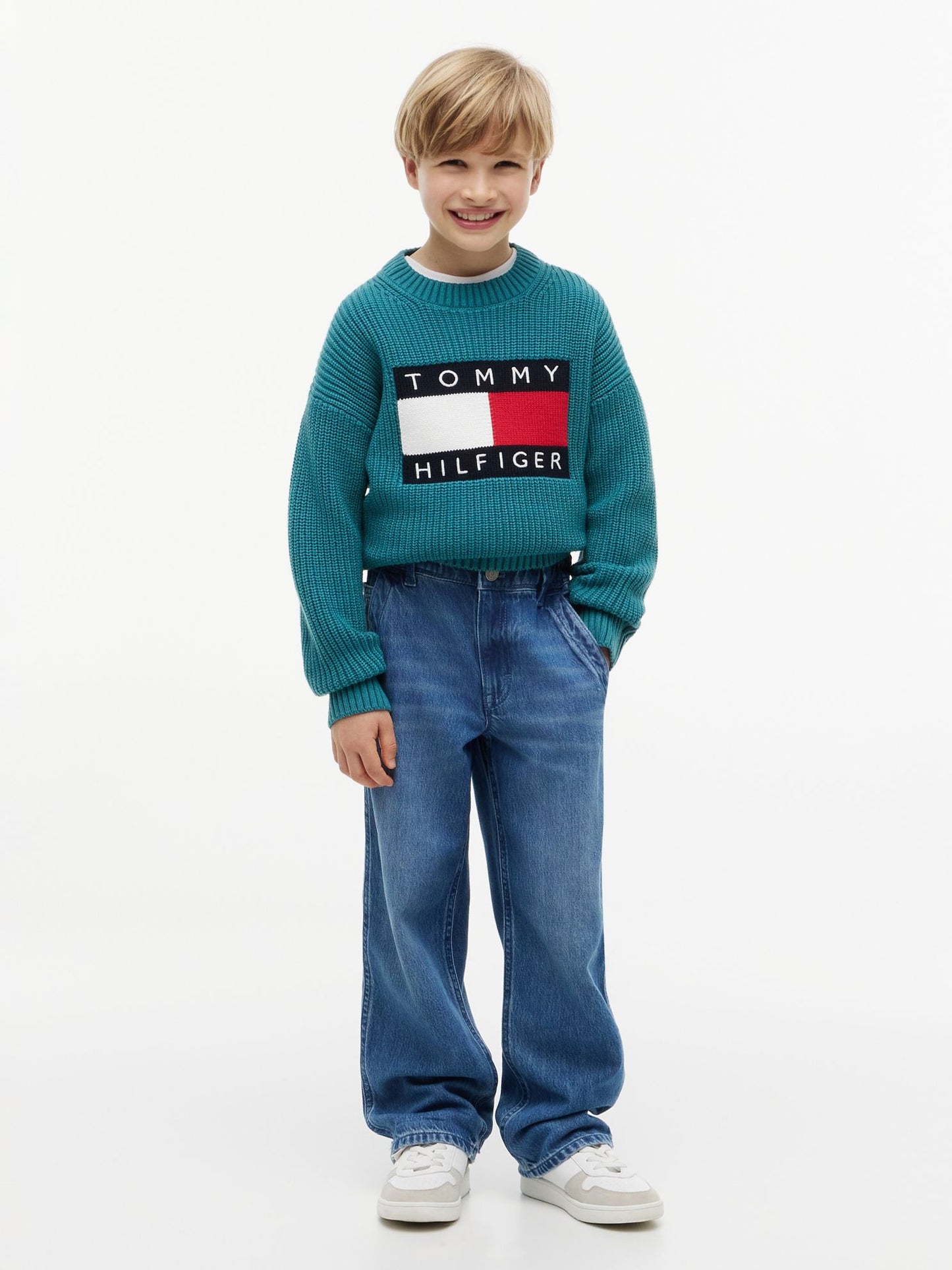 Tommy Hilfiger Kids' Medium Wash Baggy Sailor Jean