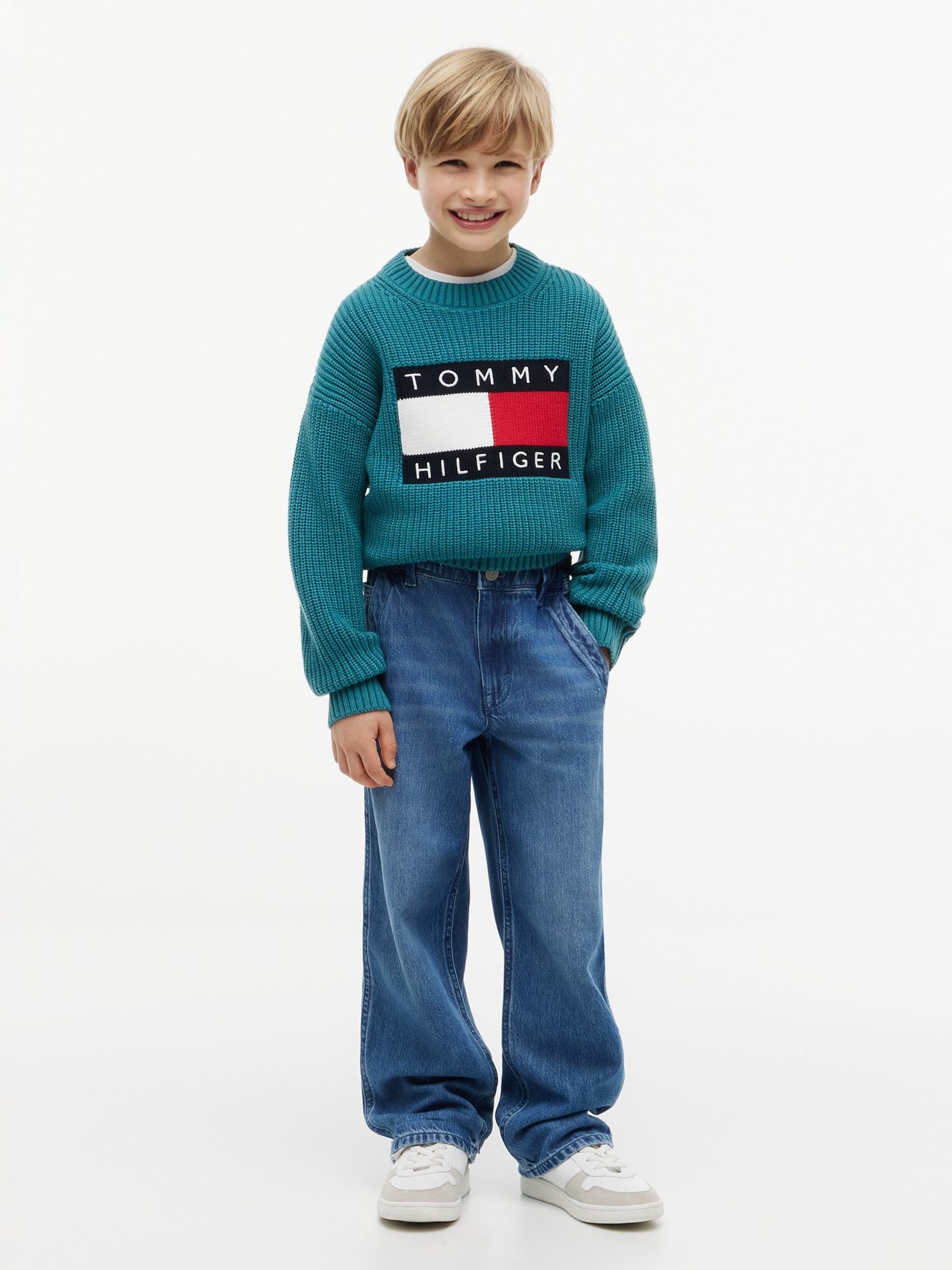 Tommy Hilfiger Kids' Medium Wash Baggy Sailor Jean