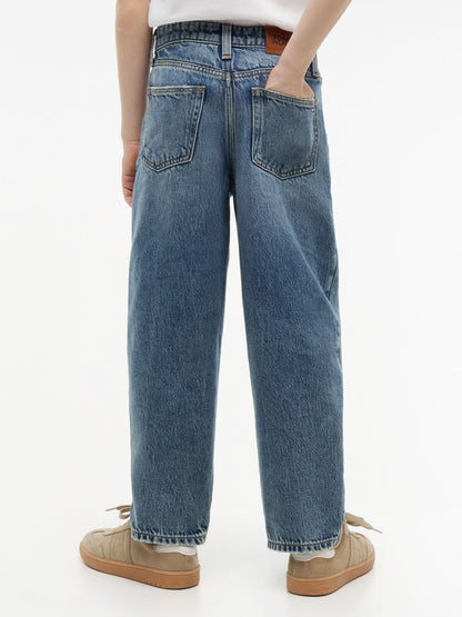 Tommy Hilfiger Kids' Medium Wash Distressed Barrel Jean