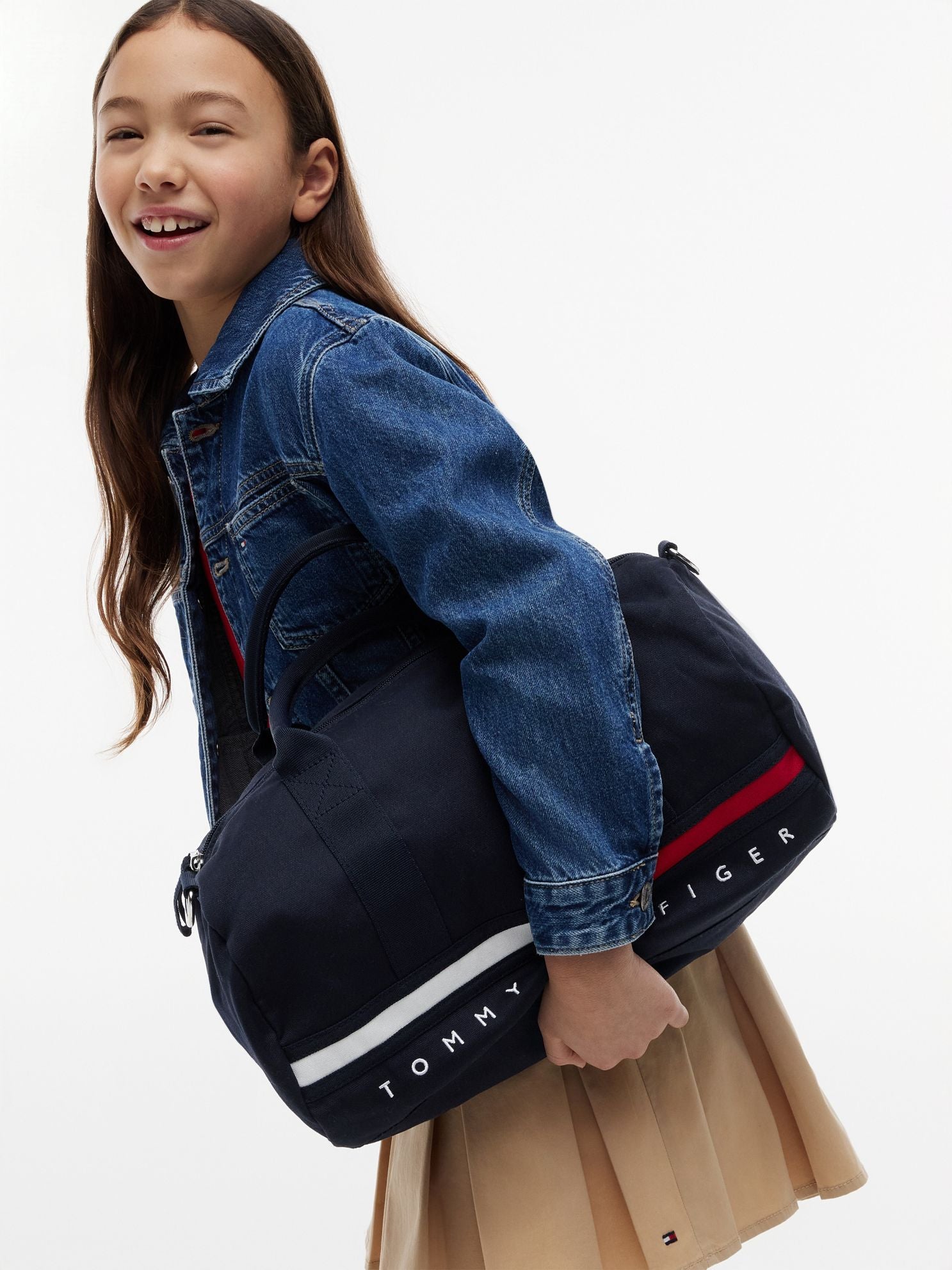 Tommy Hilfiger Kids' Flag Stripe Logo Duffel Bag