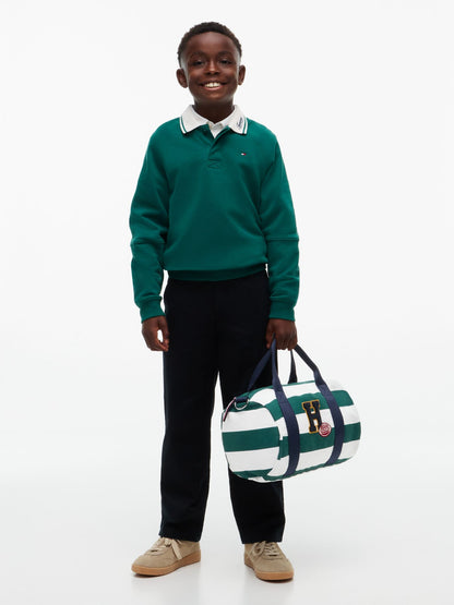 Tommy Hilfiger Kids' Football Logo Striped Duffel Bag