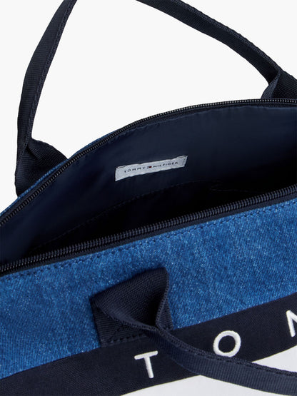 Tommy Hilfiger Kids' Flag Logo Denim Duffel Bag