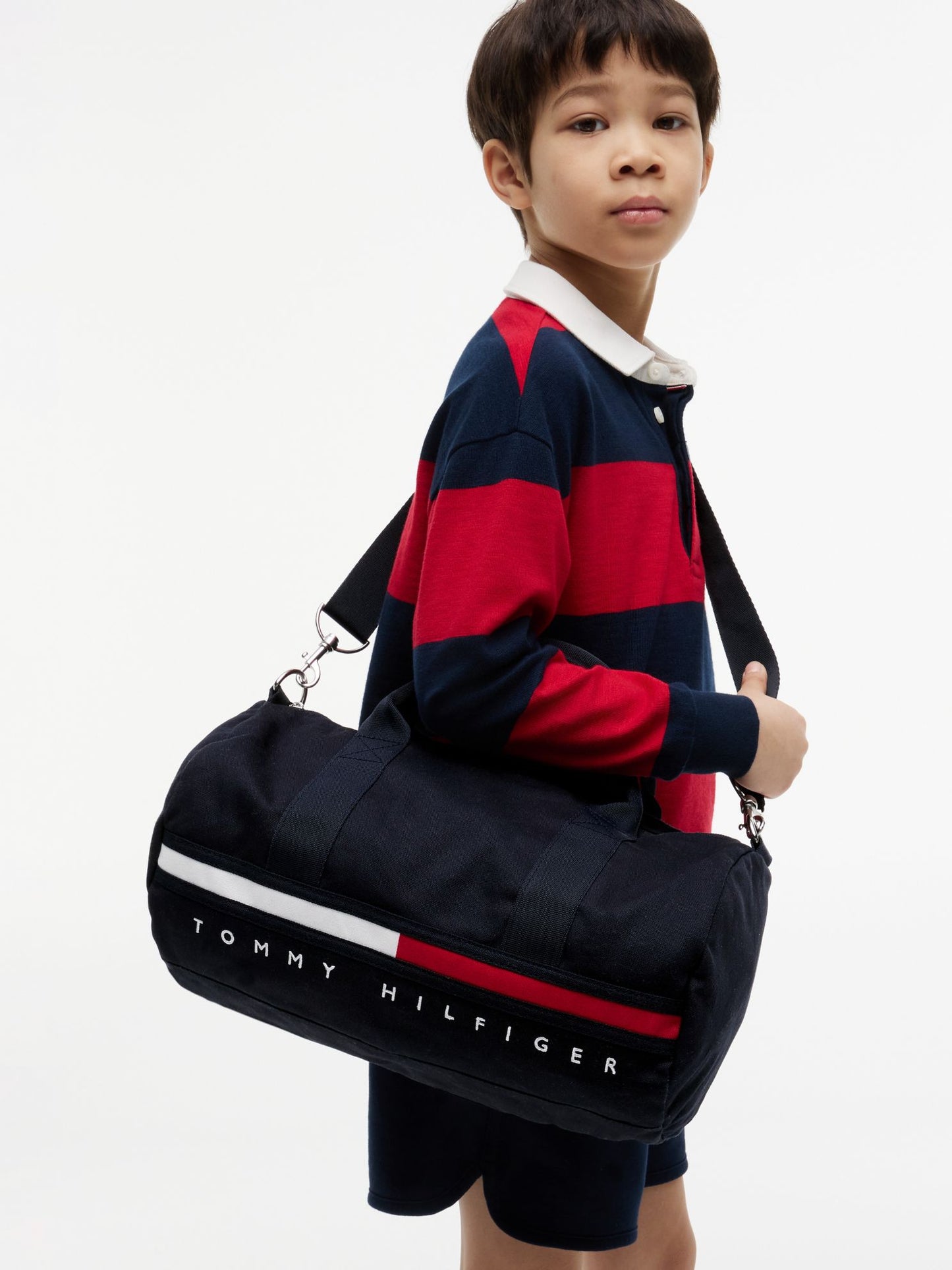 Tommy Hilfiger Kids' Flag Stripe Logo Duffel Bag