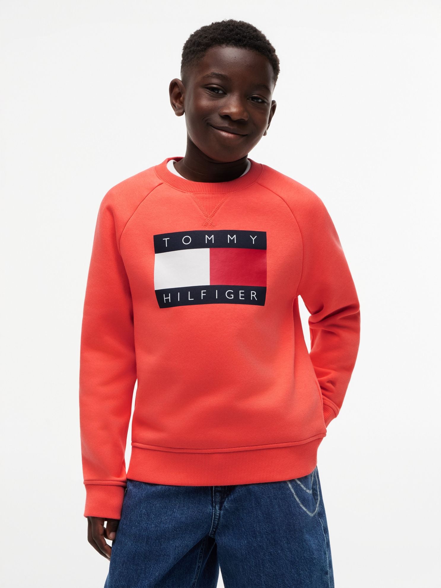 Tommy Hilfiger Kids' Tommy Flag Logo Raglan Sweatshirt