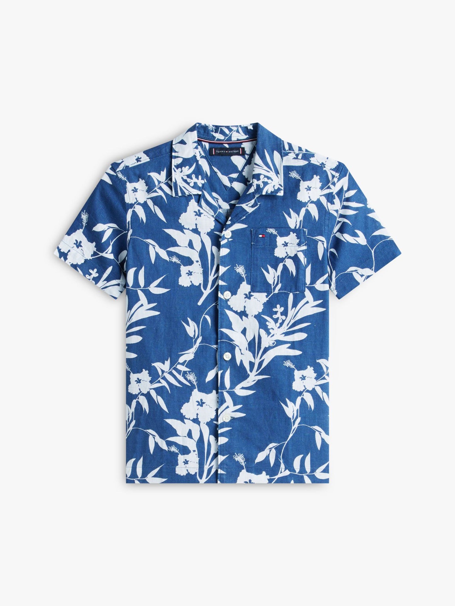 Tommy Hilfiger Kids' Linen-Cotton Blend Floral Shirt