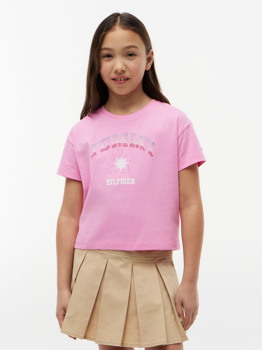 Tommy Hilfiger Kids' Rhinestone Tommy Logo T-Shirt