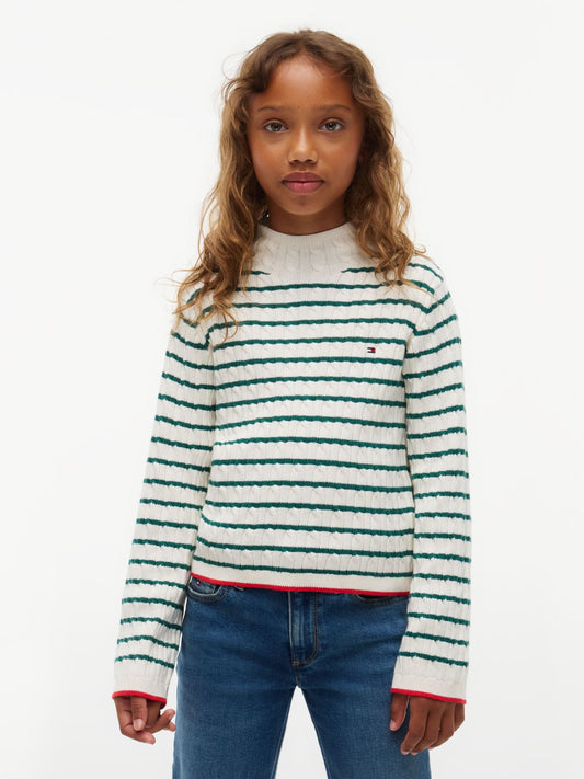 Tommy Hilfiger Kids' Cable Knit Mockneck Sweater