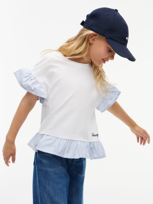 Tommy Hilfiger Kids' Mixed-Media Ruffle T-Shirt
