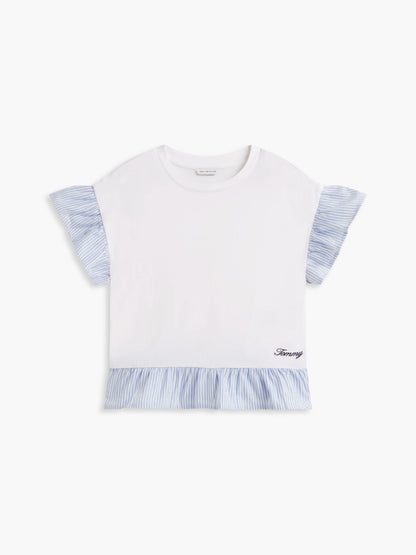 Tommy Hilfiger Kids' Mixed-Media Ruffle T-Shirt