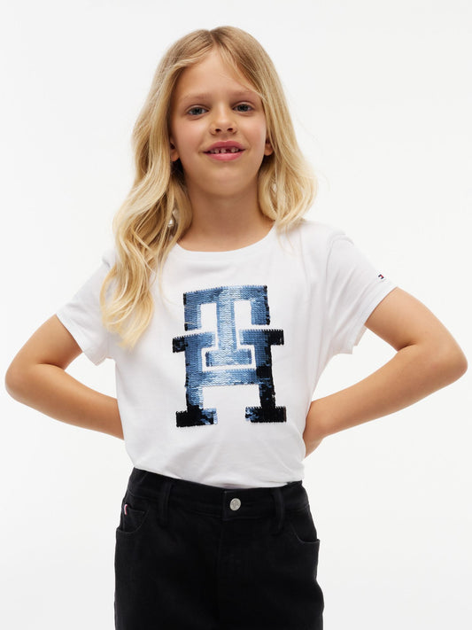 Tommy Hilfiger Kids' Flip Sequin Monogram T-Shirt