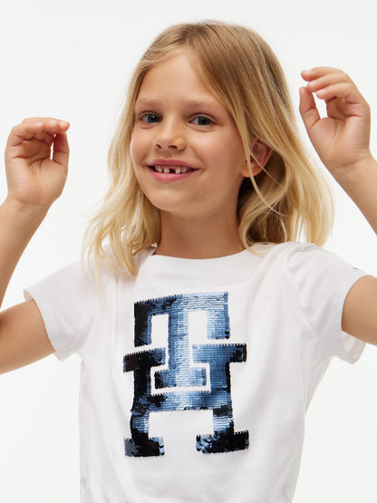 Tommy Hilfiger Kids' Flip Sequin Monogram T-Shirt