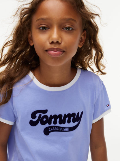 Tommy Hilfiger Kids' Flocked Tommy Logo Ringer T-Shirt