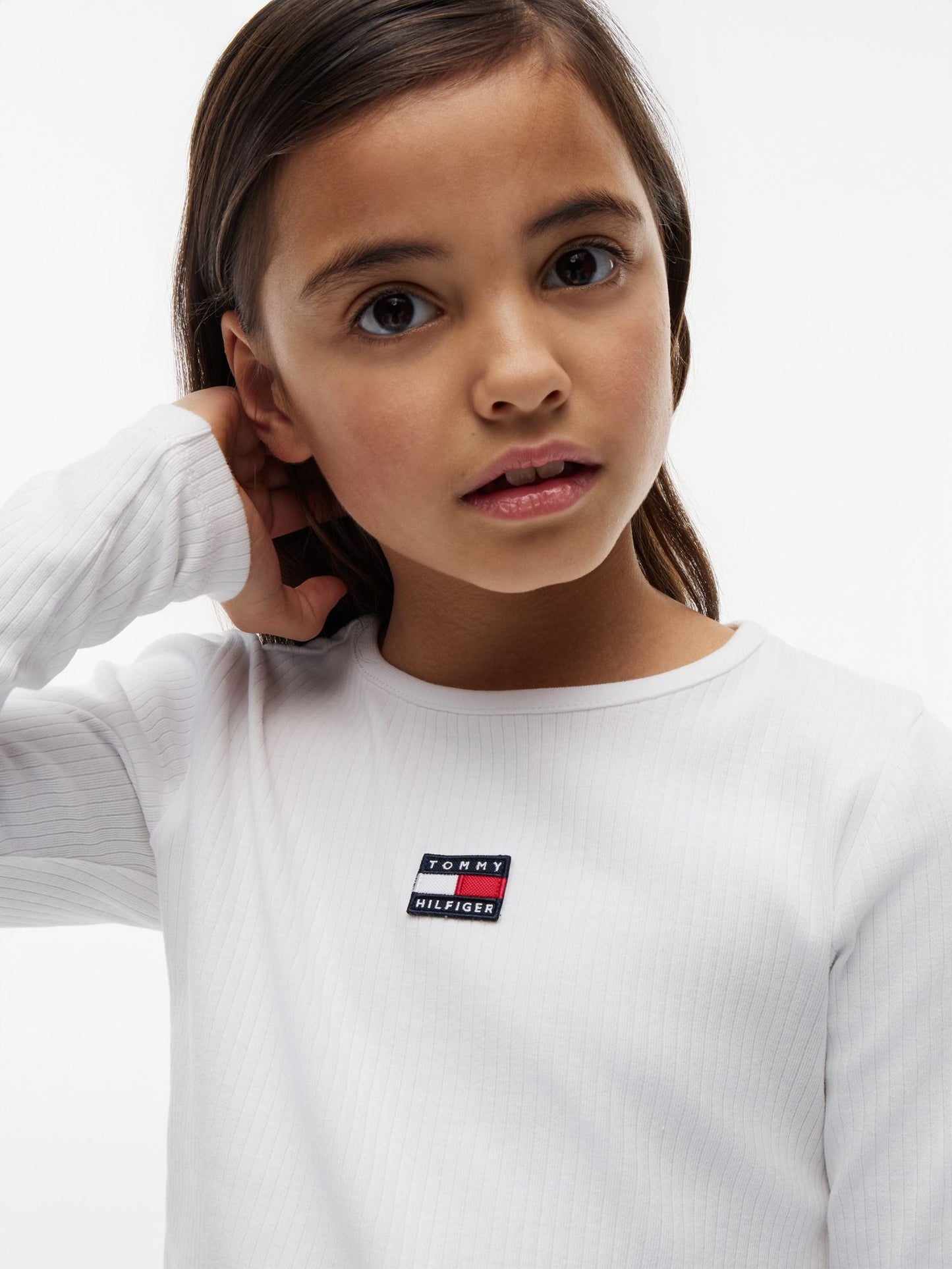 Tommy Hilfiger Kids' Long-Sleeve Badge Ribbed T-Shirt