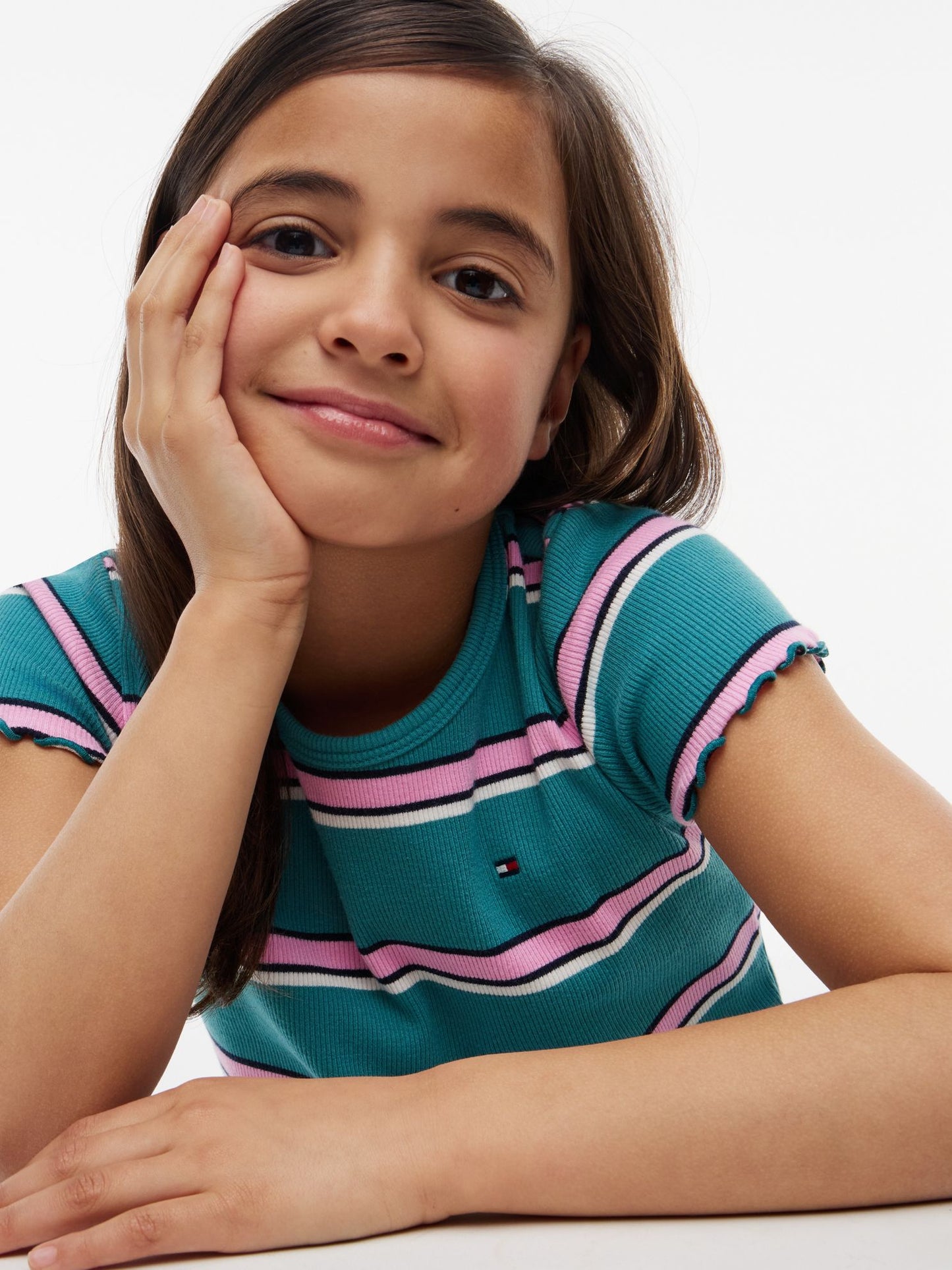 Tommy Hilfiger Kids' Lettuce-Trim Ribbed Top