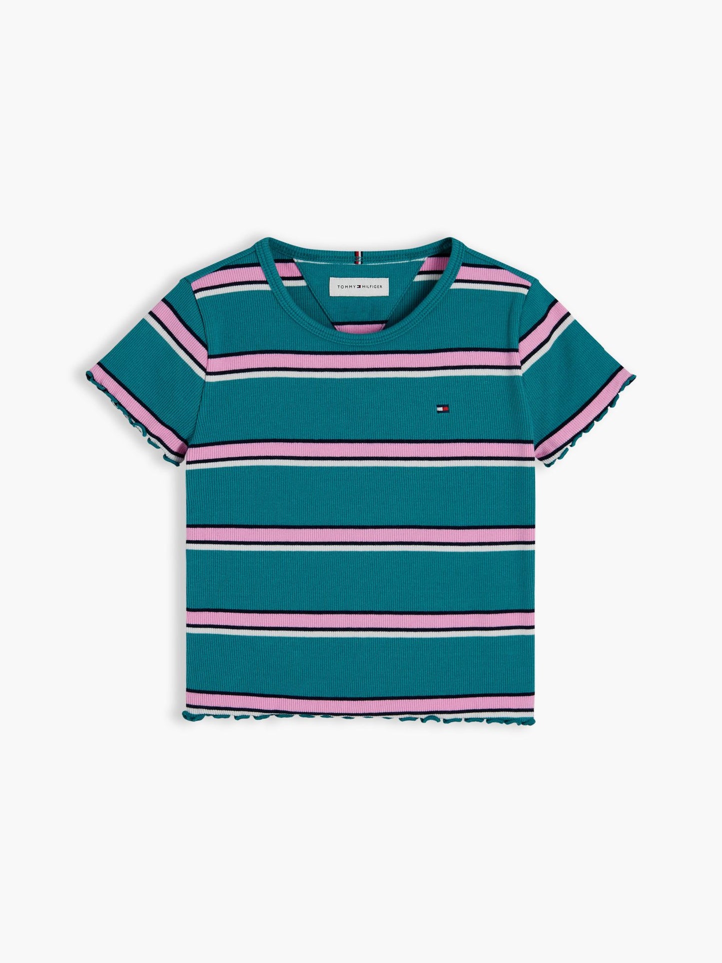 Tommy Hilfiger Kids' Lettuce-Trim Ribbed Top