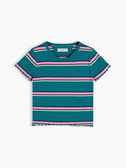 Tommy Hilfiger Kids' Lettuce-Trim Ribbed Top