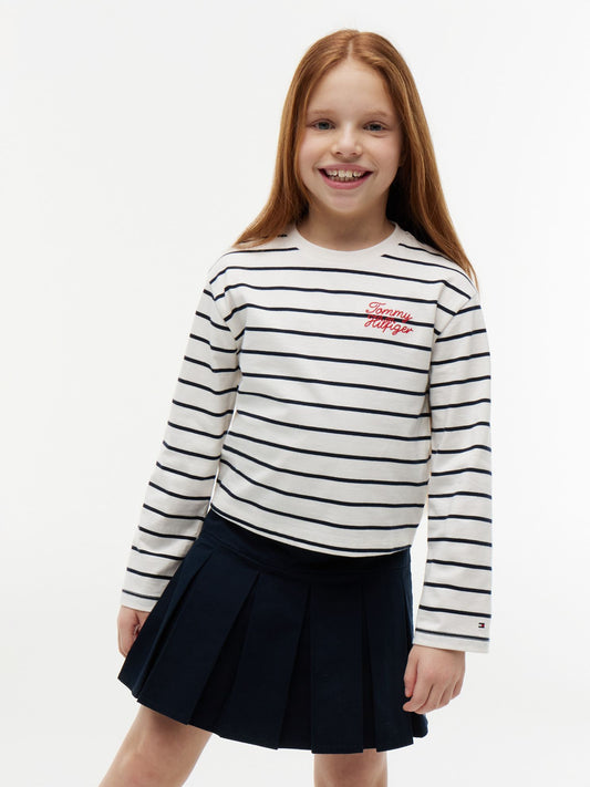 Tommy Hilfiger Kids' Tommy Logo Striped T-Shirt