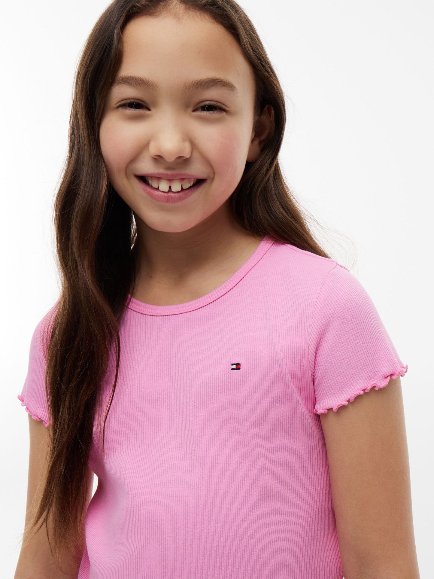 Tommy Hilfiger Kids' Lettuce-Trim Ribbed Top