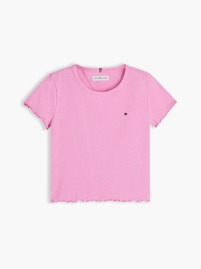 Tommy Hilfiger Kids' Lettuce-Trim Ribbed Top